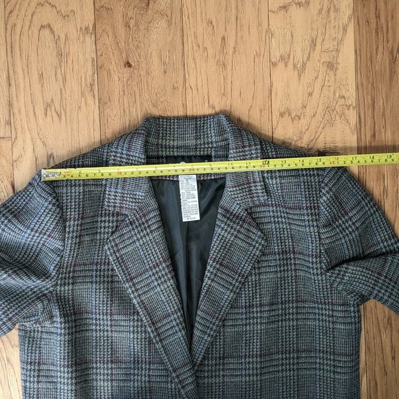 Sag Harbor Petite Wool Oversized Blazer Gray Plaid Tartan Vintage 6 Small 6P 0 - Picture 8 of 16